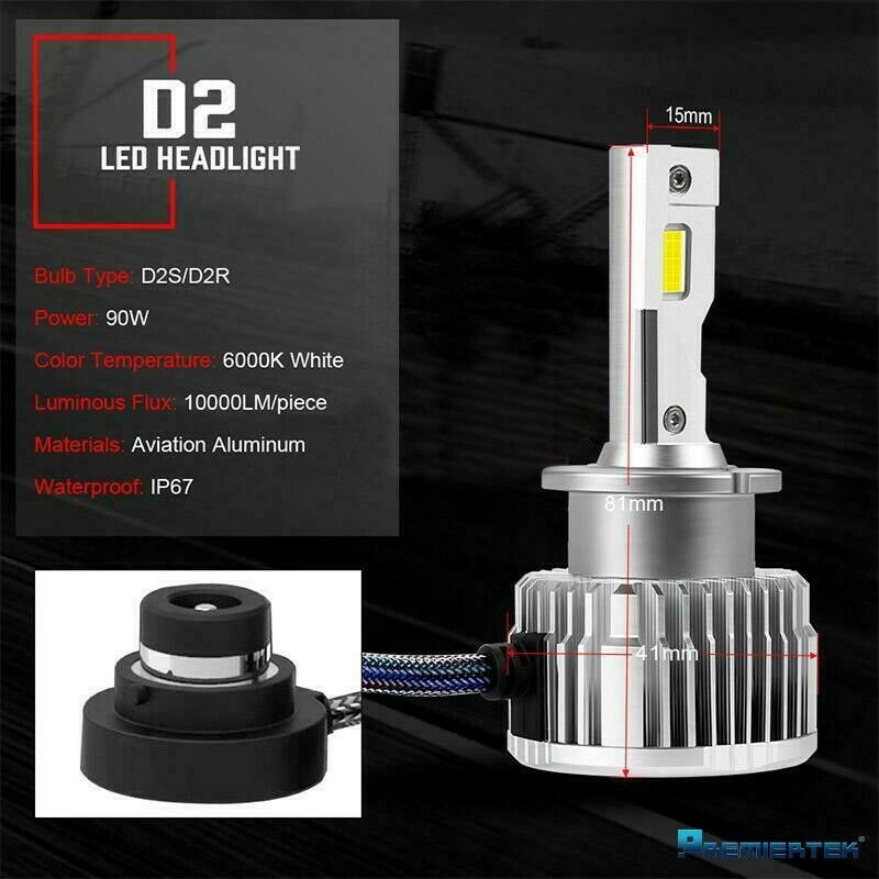thumbnail image 2 of AUXITO D2S D2R LED Headlight Bulb Kit 90000LM Super Bright 6500K Cool White 2 of 5